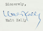 WALT KELLY “POGO” DAILY COMIC STRIP ORIGINAL ART/LETTERS/SIGNED BOOK.