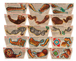 QUAKER “MUFFETS SHREDDED WHEAT” WILD ANIMALS PUNCH-OUT PREMIUM SET.