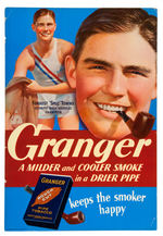 OLYMPIC CHAMPION TOWNS ON “GRANGER PIPE TOBACCO” ADVERTISING SIGN.