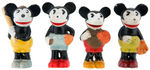 MICKEY MOUSE COMPLETE BASEBALL PLAYER BISQUE SET.