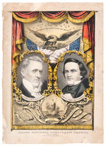 BUCHANAN/BRECKINRIDGE "GRAND NATIONAL DEMOCRATIC BANNER" 1856 CURRIER PRINT.