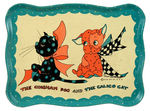 "THE GINGHAM DOG AND THE CALICO CAT" TEA SET WITH ART BY FERN BISEL PEAT.