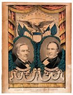 FILLMORE/DONELSON "GRAND, NATIONAL, AMERICAN BANNER" 1856 KNOW NOTHING PARTY CURRIER PRINT.