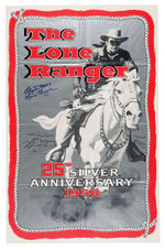 "THE LONE RANGER - 25th SILVER ANNIVERSARY 1958" CLAYTON MOORE SIGNED POSTER.