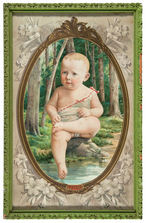 “PURITY” 19th CENTURY BABY PRINT IN VINTAGE FRAME.
