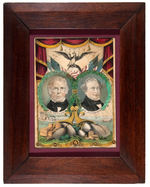 ZACHARY TAYLOR 1848 CAMPAIGN JUGATE LITHOGRAPH BY KELLOGG IN ORIGINAL FRAME.