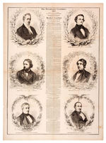 "THE PRESIDENTIAL CANDIDATES 1856" LARGE POSTER FROM BROTHER JONATHAN WEEKLY NEWSPAPER.