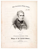WILLIAM HENRY HARRISON 1840 "THE NATIONAL WHIG SONG" SHEET MUSIC.