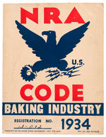 "NRA" c. 1934 CARDBOARD WINDOW SIGN LOT.