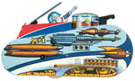 "REX MARS PLANET PATROL SPARKLING SPACE TANK" MARX BOXED WIND-UP.
