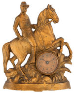 THEODORE ROOSEVELT AS ROUGH RIDER 1899 CAST IRON TABLE CLOCK.