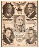 FDR 1936 CARDBOARD POSTER WITH TENNESSEE COATTAILS.