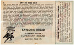 “SUPERMAN” PREMIUM BREAD CARD #1 COMPLETE WITH STAMP.