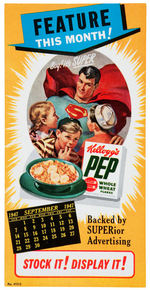1947 SUPERMAN "KELLOGGS PEP" CEREAL PROMO BLOTTER.
