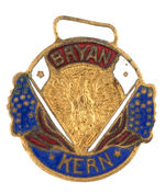 "BRYAN KERN" ENAMEL ON BRASS 1908 WATCH FOB.