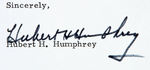 HUBERT HUMPHREY SIGNED LETTER AND JOAN MONDALE SIGNED PHOTO.