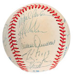 1996 WORLD SERIES CHAMPIONS NEW YORK YANKEES TEAM-SIGNED BASEBALL WITH 23 SIGNATURES.