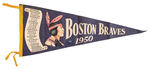 “BOSTON BRAVES 1950” TEAM ROSTER PENNANT.