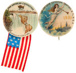 PAN-AMERICAN EXPOSITION PAIR CHOICE COLOR BUTTONS.