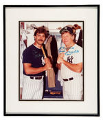 DON MATTINGLY & MICKEY MANTLE SIGNED PHOTO DISPLAY.
