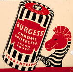 "BURGESS CHROME PROTECTED FLASHLIGHT BATTERIES" STORE DISPLAY.