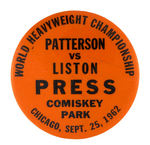 “PRESS” BUTTON FOR 1962 “PATTERSON VS LISTON” FIGHT.