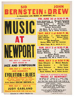 "MUSIC AT NEWPORT" 1961 CONCERT POSTER FEATURING JAZZ LEGENDS.