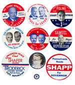 PENNSYLVANIA MAYORS AND GOVERNORS INCLUDING ENAMEL LAPEL STUD FOR WIEDENER.