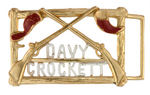 "DAVY CROCKETT" LARGE BELT BUCKLE AND RARE BUTTON.