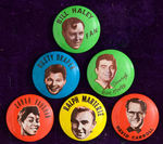 MUSIC PERSONALITIES OF THE 1950s PARTIAL SET FROM GREEN DUCK BUTTON CO. ARCHIVE.