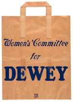 "WOMEN'S COMMITTEE FOR DEWEY" WAR YEAR 1944 PAPER SHOPPING BAG.