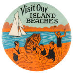 “VISIT OUR ISLAND BEACHES” GRAPHIC 1930s PROMOTIONAL.