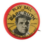 BABE RUTH MOVIE PROMOTIONAL RARE 1930s BUTTON.