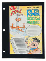 “FLINTSTONE WATER POWER ROCKIN’ MACHINE” CEREAL BOX BACK PROTOTYPE ART.