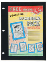 “FLINTSTONE RUBBER FACE ANIMATED ACTION FUN-TIME PICTURE” CEREAL BOX BACK PROTOTYPE ART.