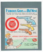 “POST FAMOUS GUNS OF THE OLD WEST” CEREAL BOX BACK PROTOTYPE ART.