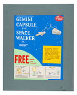“POST GEMINI CAPSULE AND SPACE WALKER IN ORBIT” CEREAL BOX BACK PROTOTYPE ART.