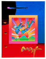 PETER MAX “COSMIC FLYER” MIXED MEDIA PAINTING.