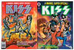 "MARVEL COMICS SUPER SPECIAL - KISS" COMIC MAGAZINE PAIR WITH BLOOD IN INK.