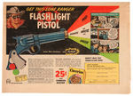 LONE RANGER FLASHLIGHT GUN PREMIUM & NEWSPAPER AD.