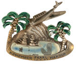 “REMEMBER PEARL HARBOR 12-7-‘41” OUTSTANDING PLATED BRASS AND ENAMEL PAINT LARGE PIN.