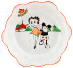 MICKEY MOUSE WITH BETTY BOOP GLAZED CERAMIC DISH.