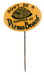 REBUS OVAL CELLULOID PROMOTING CALIFORNIA BEACH.