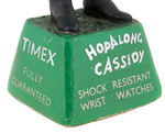 "HOPALONG CASSIDY" TIMEX SHOCK-RESISTANT WRISTWATCH FIGURAL DISPLAY.