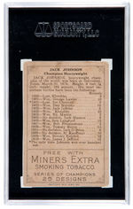 1912 MINER'S EXTRA T227 JACK JOHNSON SGC 20 FAIR 1.5 (RICHARD MERKIN COLLECTION).
