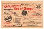ADVERTISING PAPER FOR HAWTHORN-MELLODY ‘CLUB OF CHAMPS’ BEANIE.