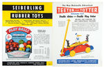 SEIBERLING RETAILERS CATALOGUE/SALES SHEETS FEATURING RARE DISNEY ITEMS.