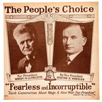 PROGRESSIVE PARTY LaFOLLETTE AND WHEELER 1924 JUGATE POSTER.