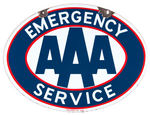 “AAA EMERGENCY SERVICE” TWO SIDED PORCELAIN SIGN.