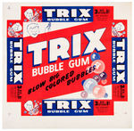 "TRIX BUBBLE GUM" DIETZ GUM CO. BOX PROOF SHEET.